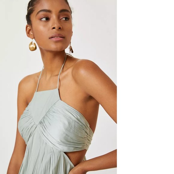 Anthropologie Tie-Back Halter Maxi Dress - Picture 2 of 5